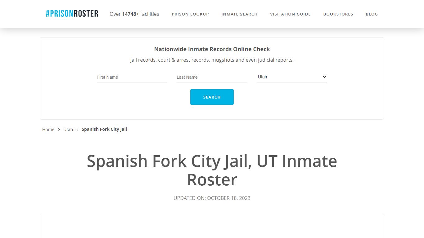 Spanish Fork City Jail, UT Inmate Roster - Prisonroster
